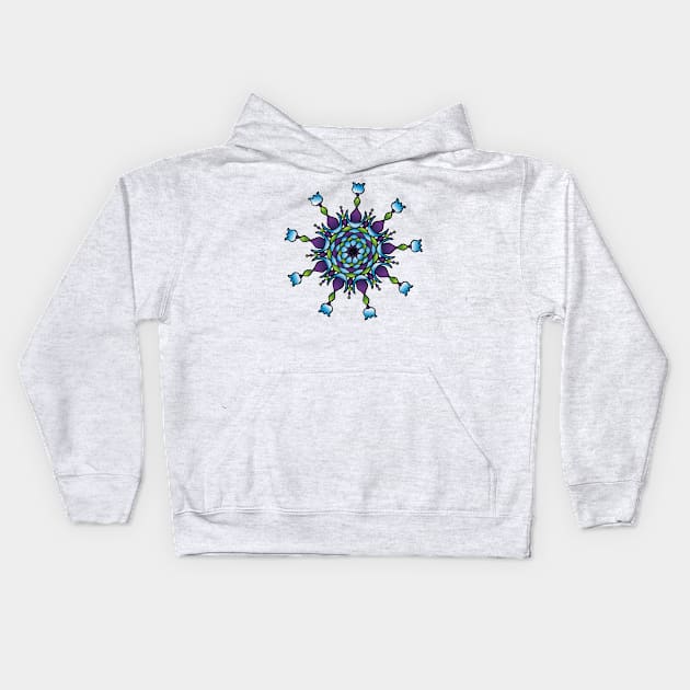 Cool Flower Mandala Kids Hoodie by Silv3rMcK3nzi3